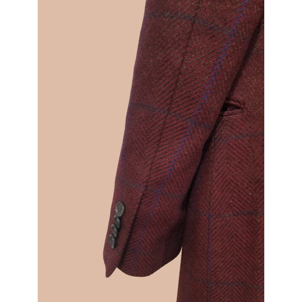Kiton Womens Burgundy Plaid Blazer SizeEU  44 100% Cashmere New Without Tags. - Picture 7 of 15